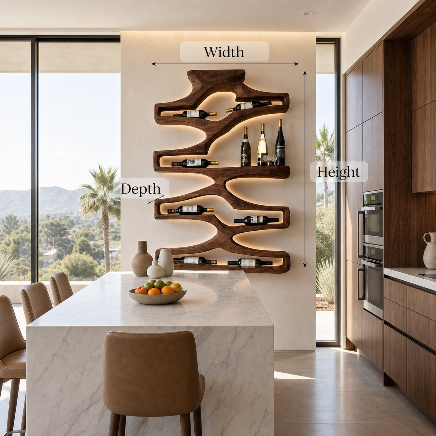 Contemporary Wall Wine Storage Natural Wood For Dining Room - product view 7