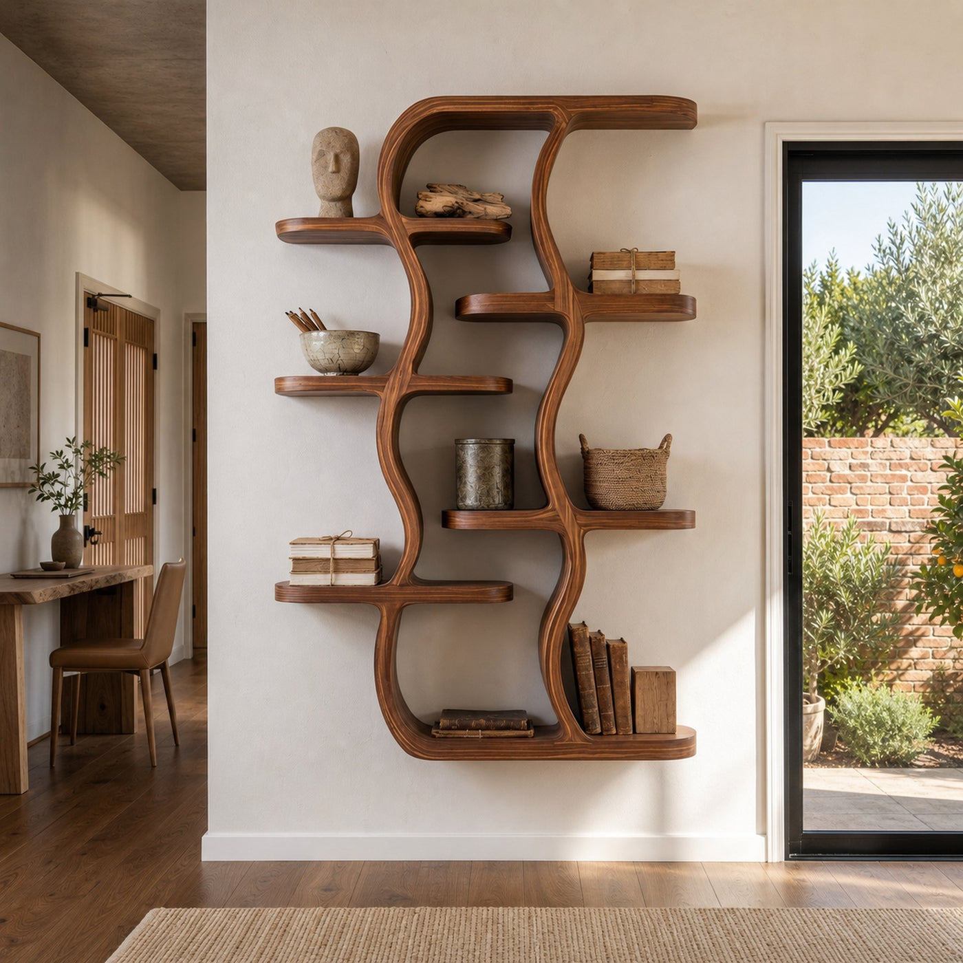 Contemporary Wooden Wall Mounted Shelf For Apartment Living Room - product view 6