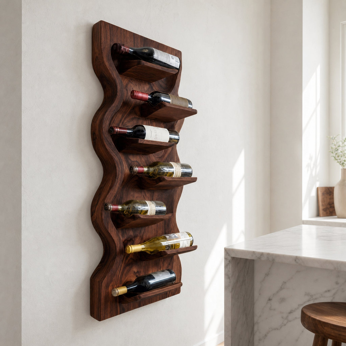Contemporary Wooden Wine Rack For Dining Room Wall Storage - product view 7