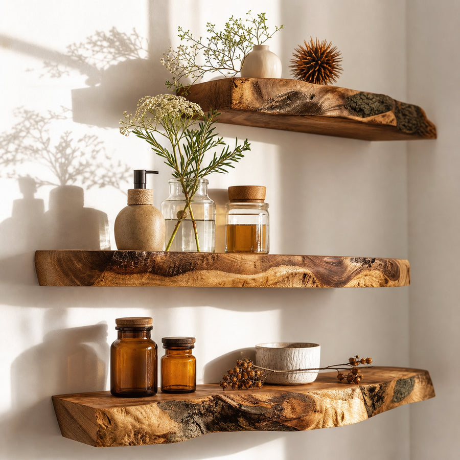 Custom Floating Shelf Live Edge