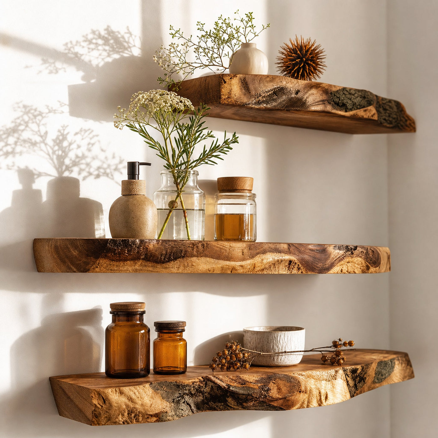 Custom Floating Shelf Live Edge