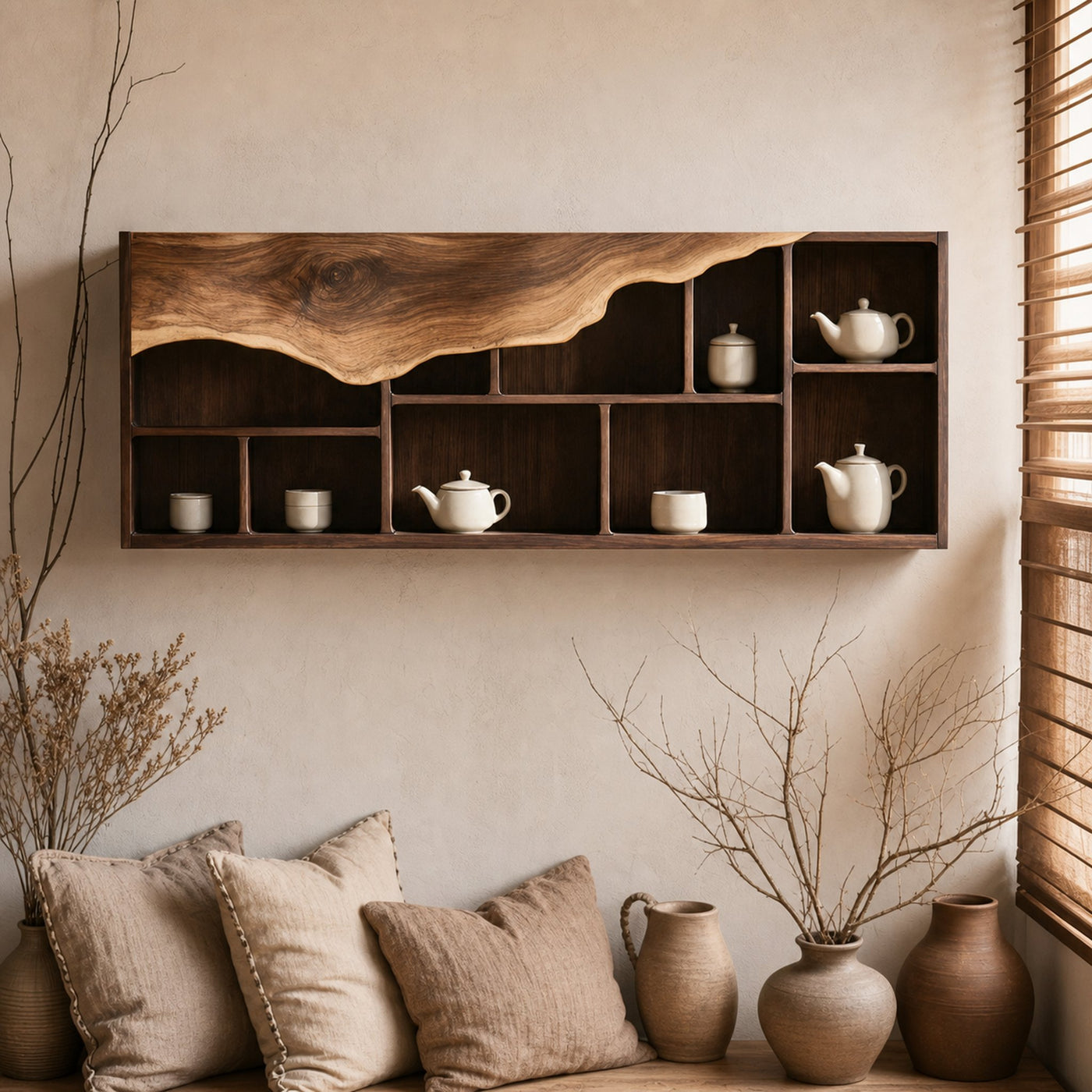 Farmhouse Bookshelf In Solid Wood For Living Room Style - product view 6
