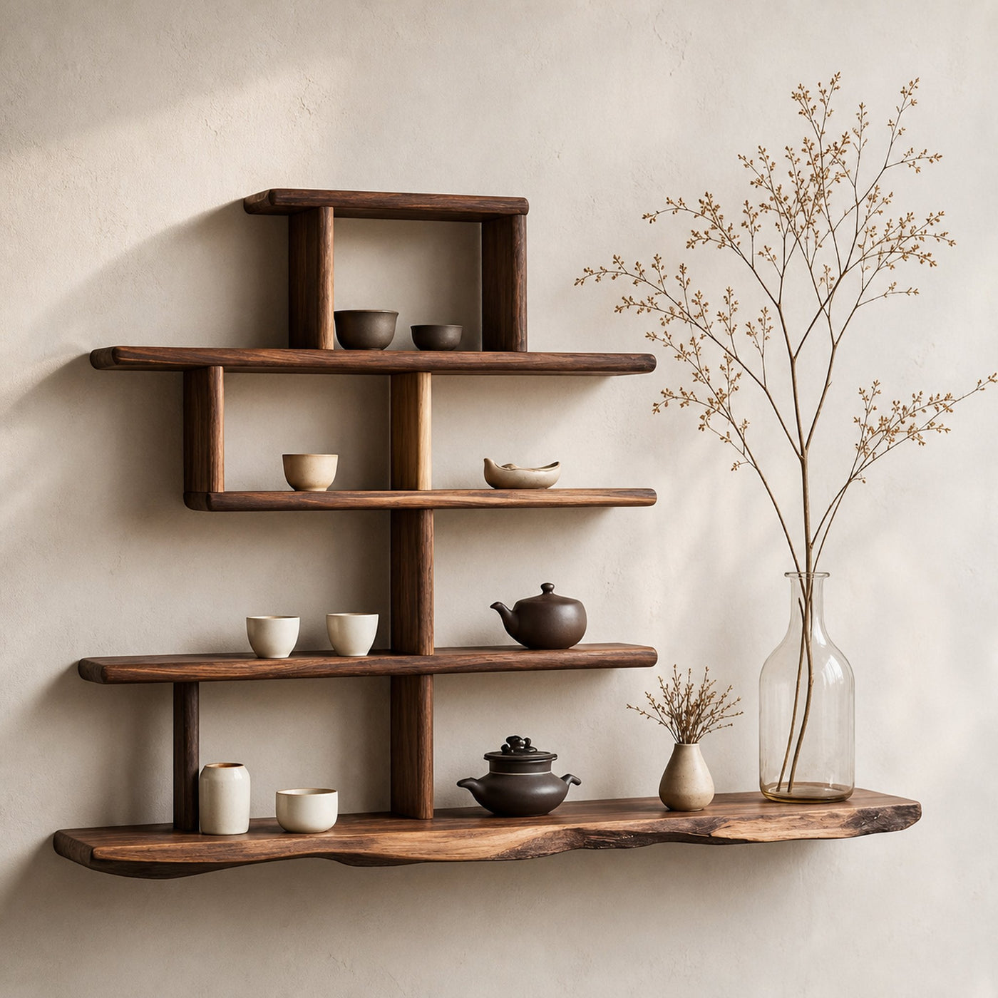 Farmhouse Live Edge Shelf For Bedroom Decor And Storage