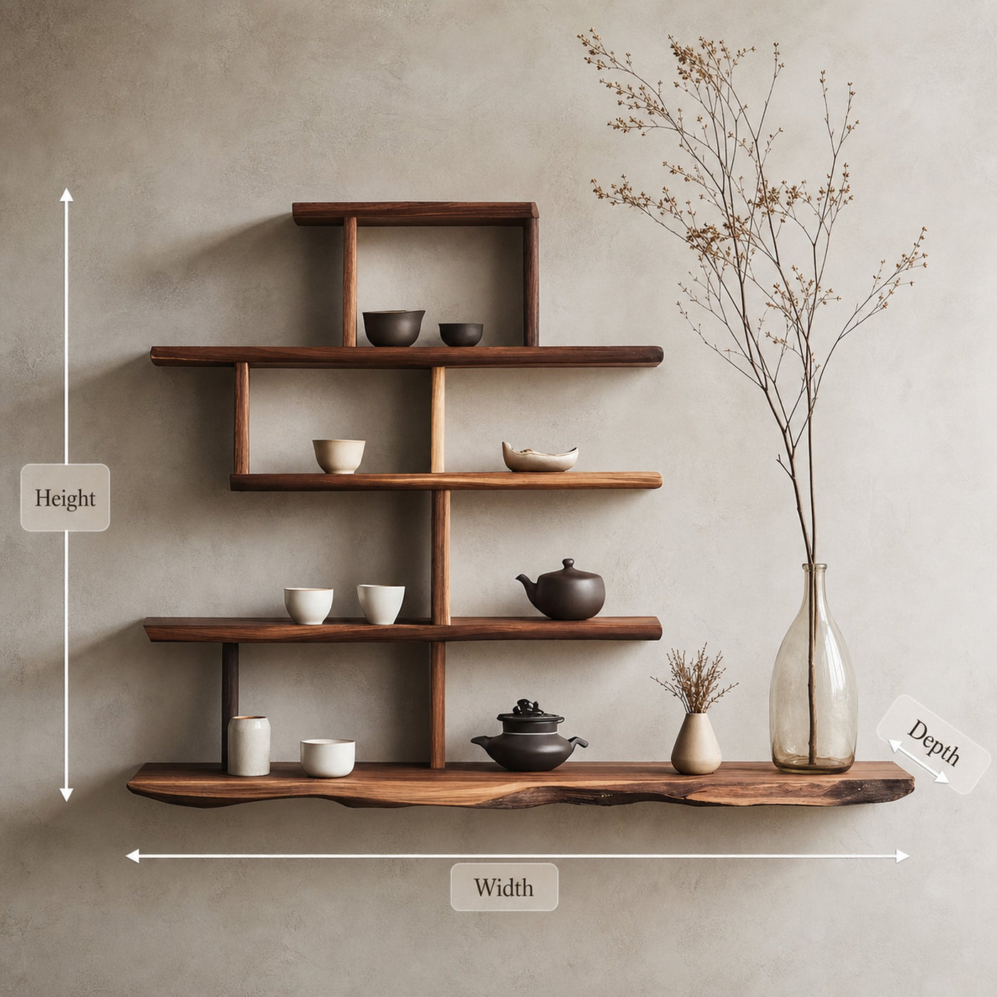 Farmhouse Live Edge Shelf For Bedroom Decor And Storage - product view 8