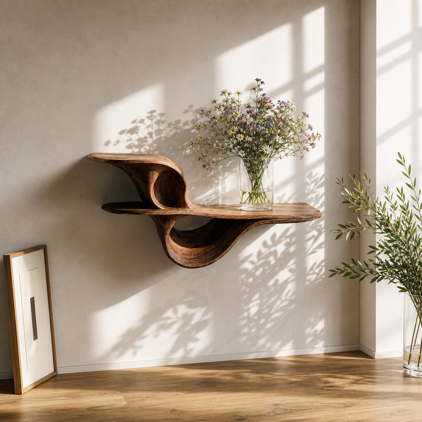 Farmhouse Live Edge Wall Mount Shelf Bedroom Decor - product view 6