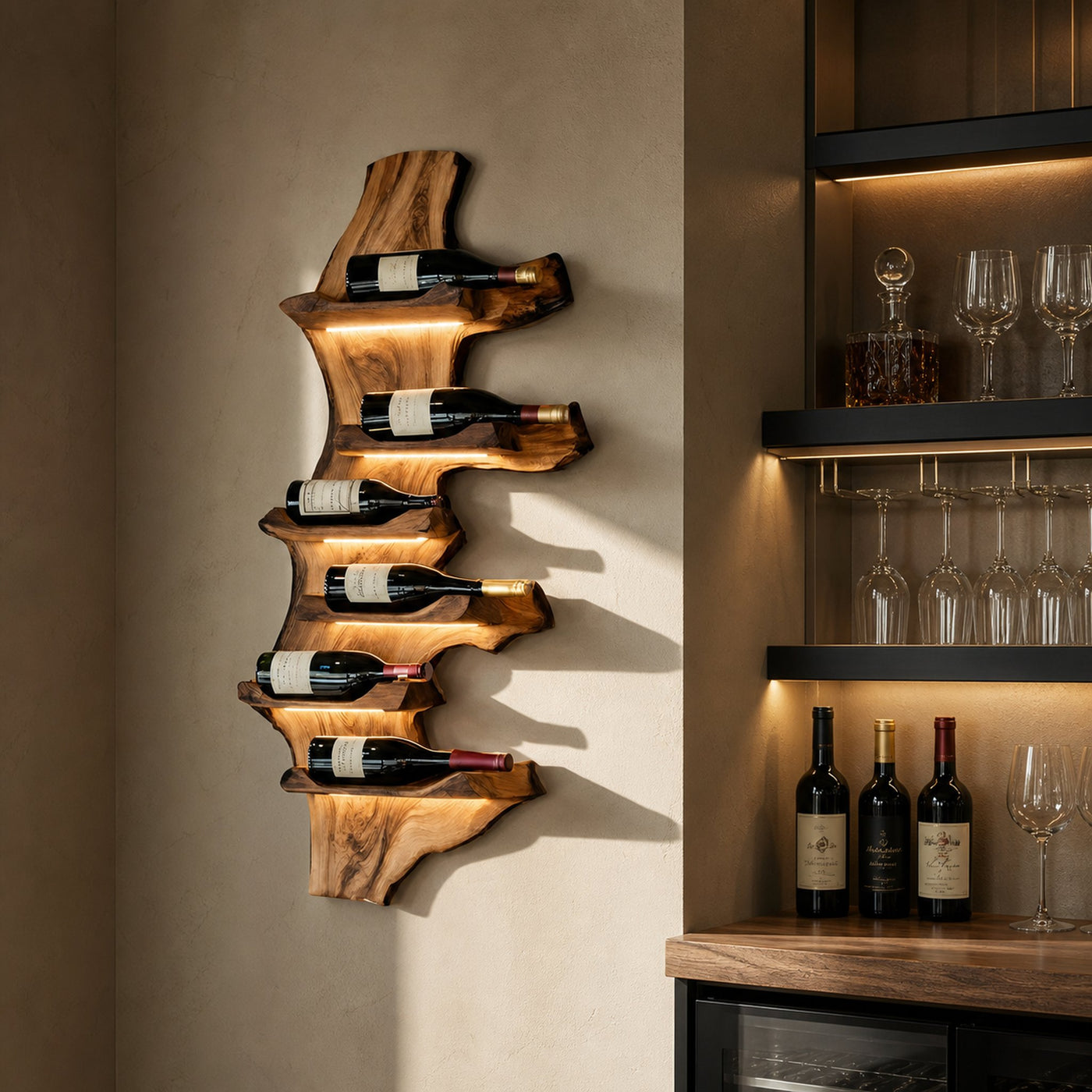 Farmhouse Live Edge Wine Holder For Entryway Furniture Decor - product view 6