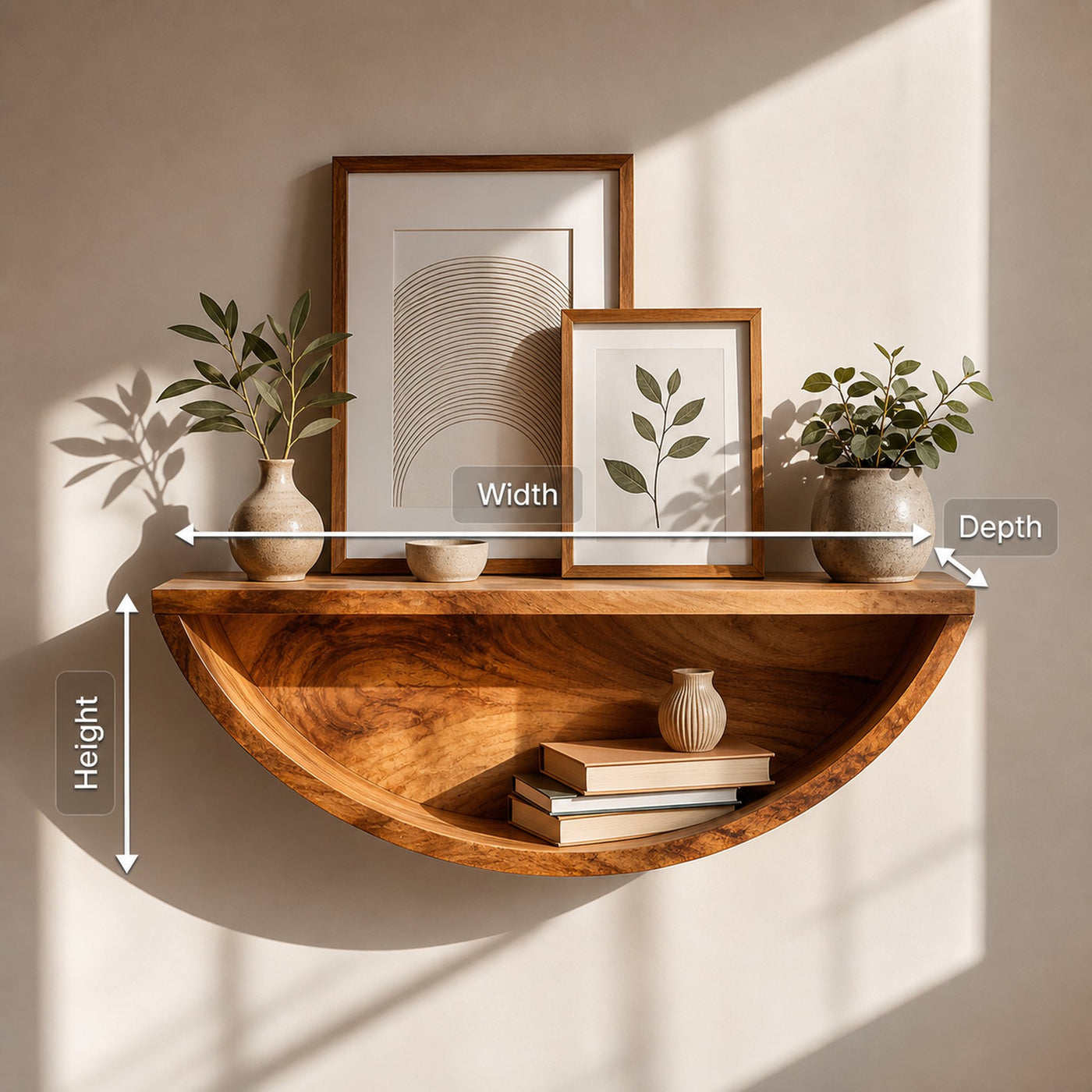 Farmhouse Natural Wood Wall Storage Shelf For Kitchen Organizer - product view 8
