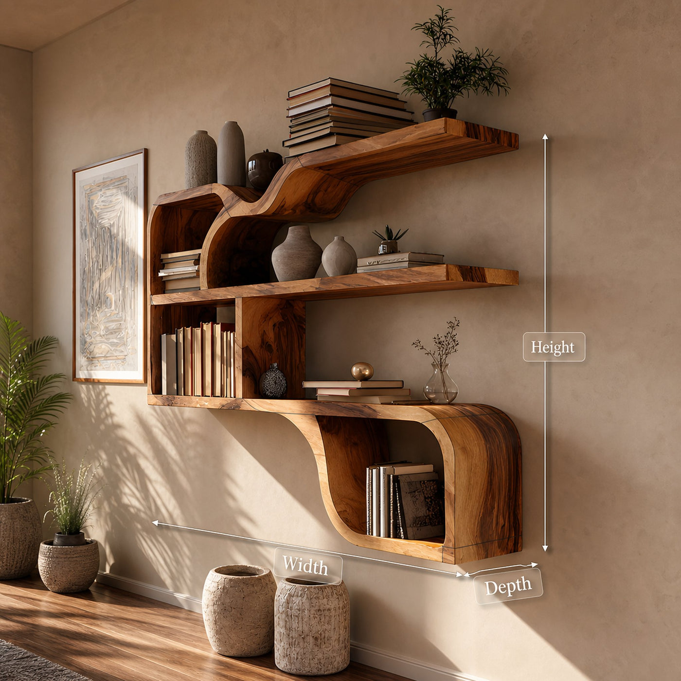 Farmhouse Rustic Wooden Wall Storage Shelf For Bathroom Organizer - product view 8