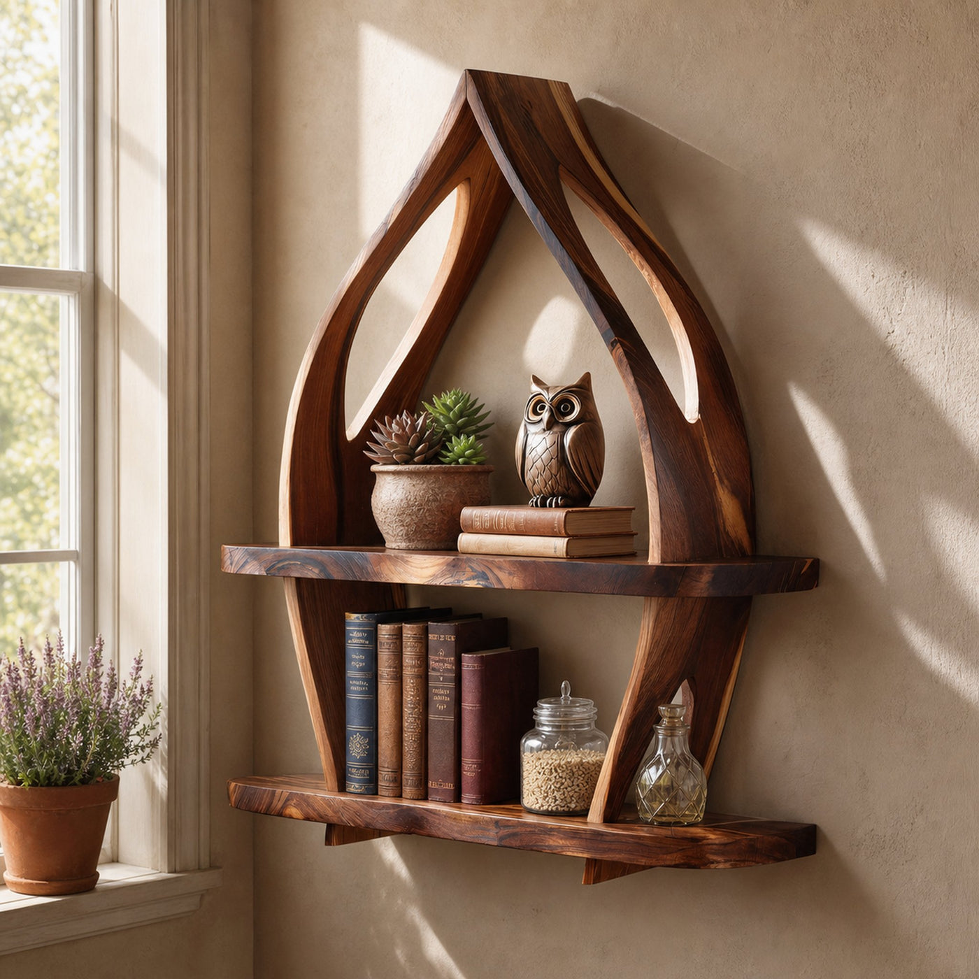 Farmhouse Solid Wood Wall Shelf For Entryway Design
