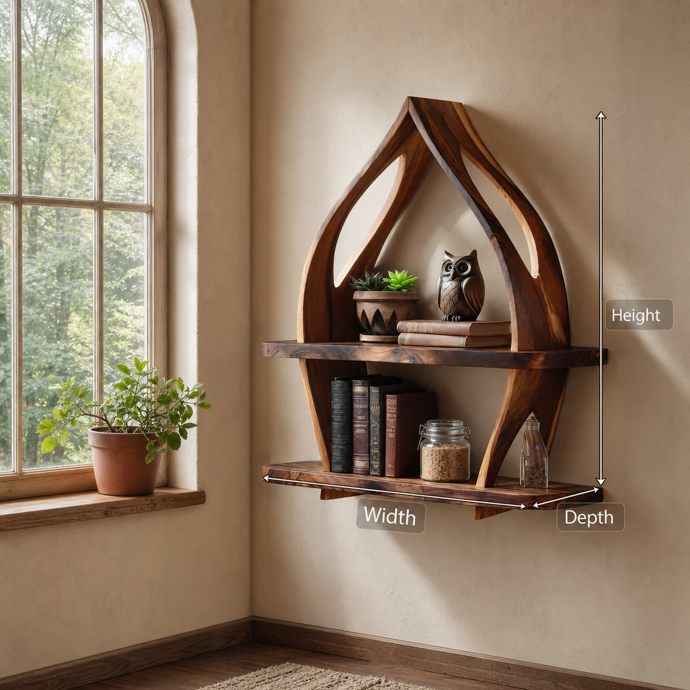 Farmhouse Solid Wood Wall Shelf For Entryway Design - product view 7