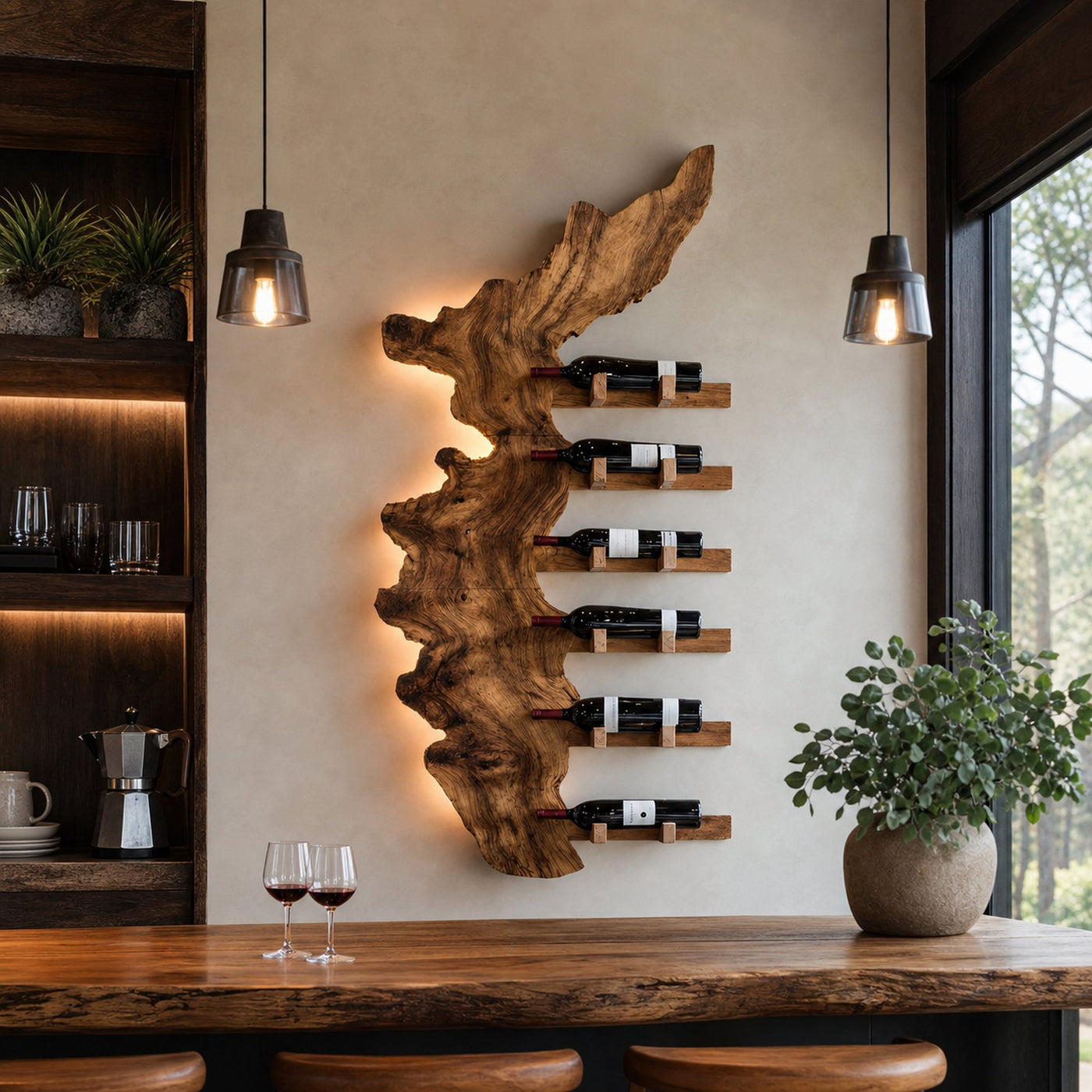 Farmhouse Solid Wood Wine Rack For Entryway Design And Style
