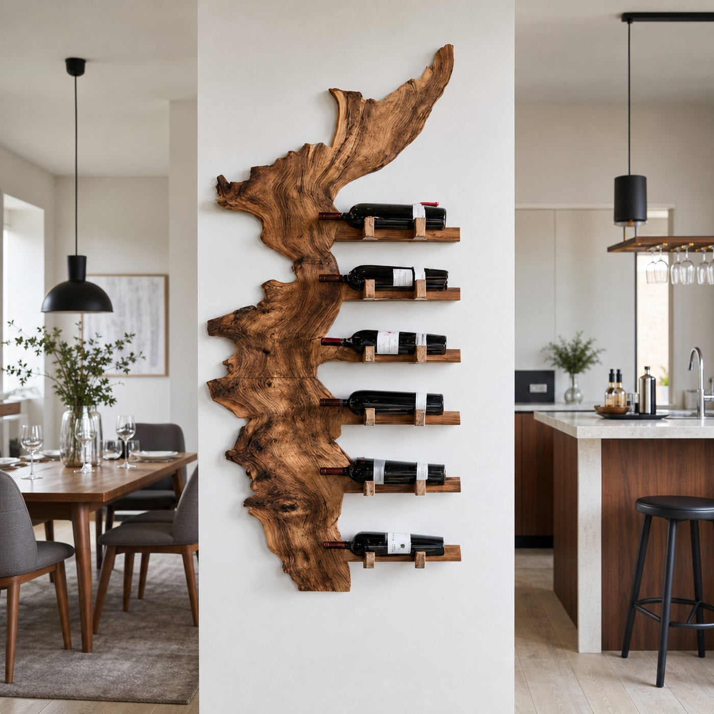 Farmhouse Solid Wood Wine Rack For Entryway Design And Style - product view 6