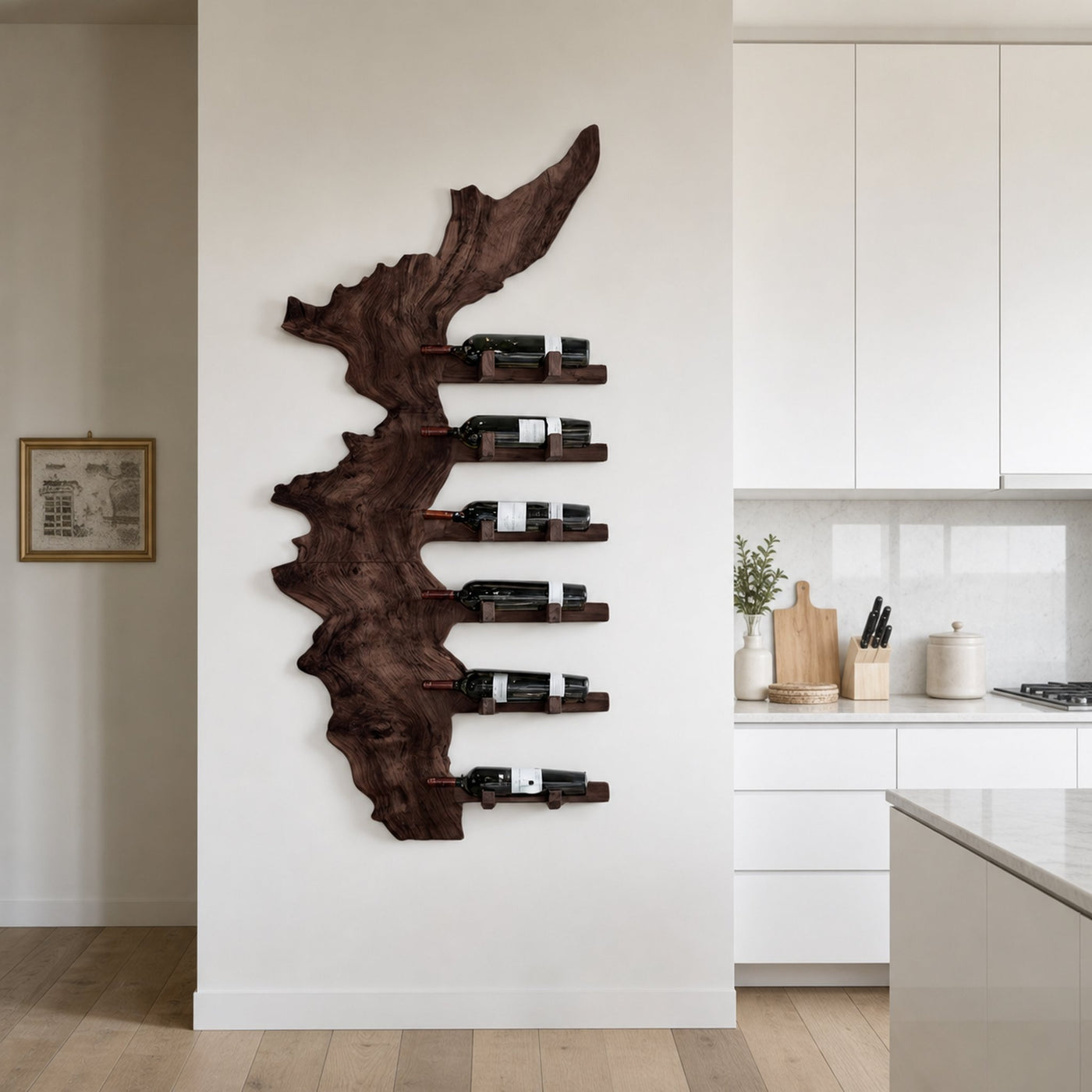 Farmhouse Solid Wood Wine Rack For Entryway Design And Style - product view 7