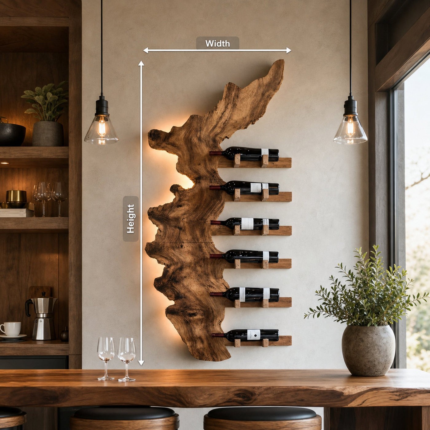 Farmhouse Solid Wood Wine Rack For Entryway Design And Style - product view 8