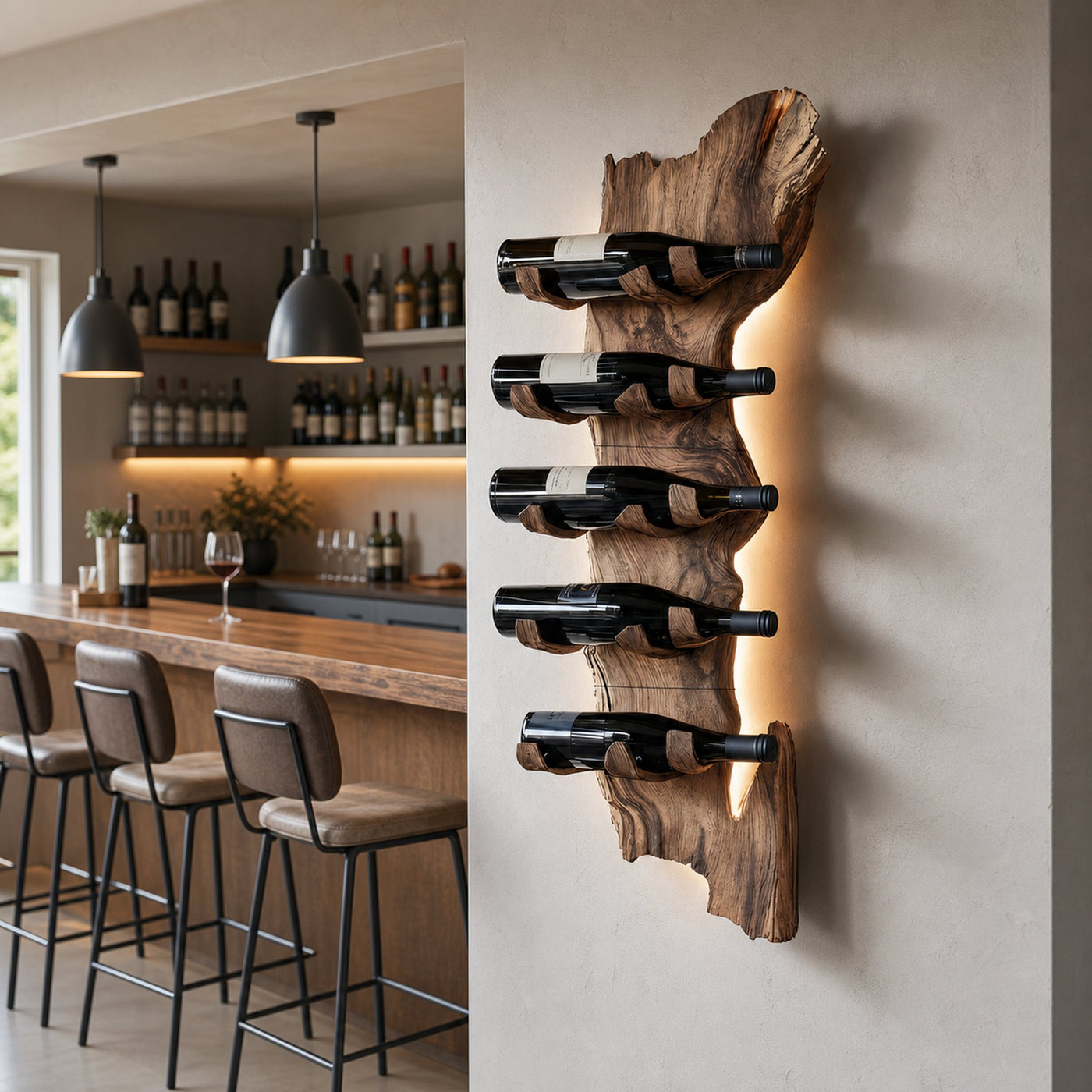 Farmhouse Solid Wood Wine Rack For Rustic Entryway Design - product view 6