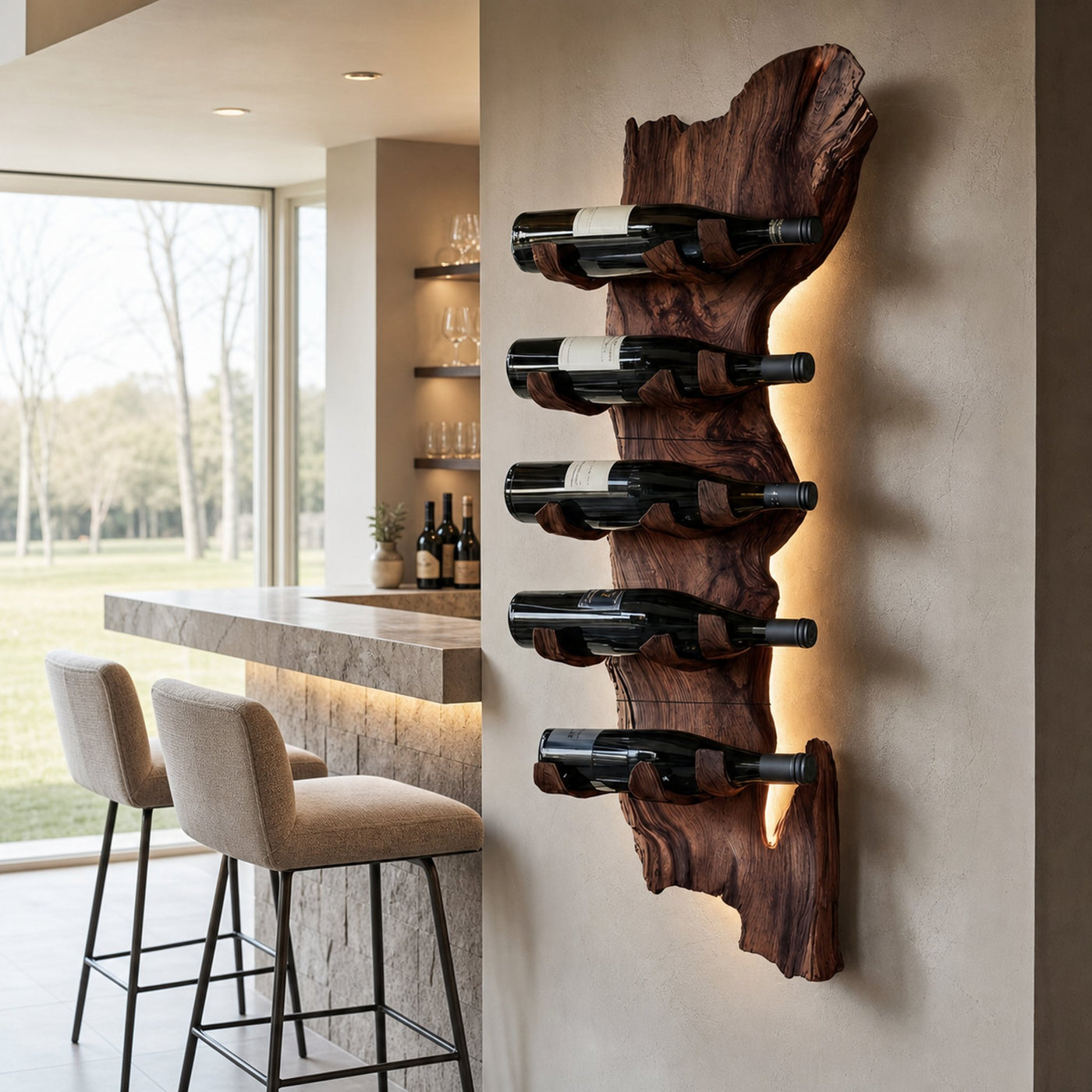Farmhouse Solid Wood Wine Rack For Rustic Entryway Design - product view 7