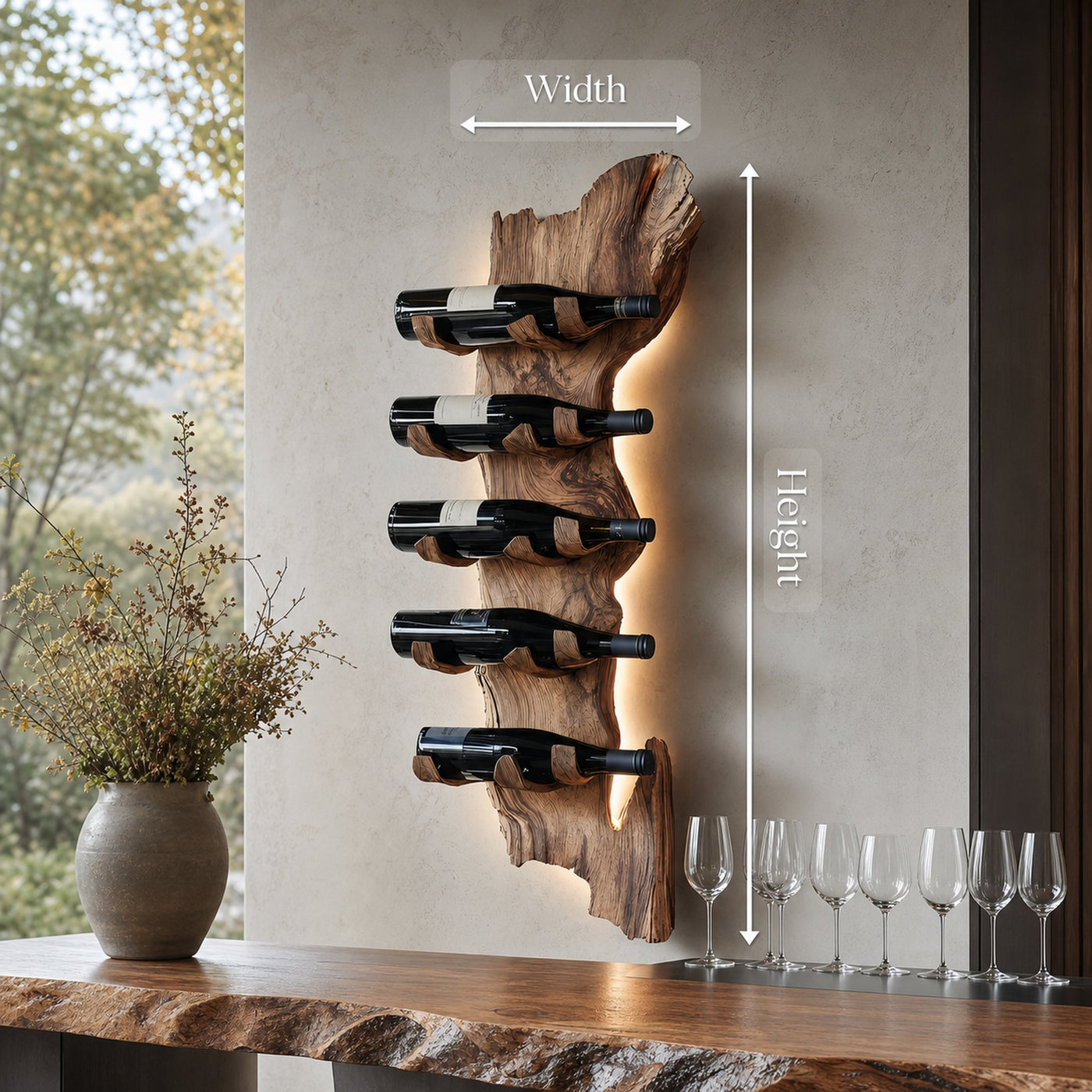 Farmhouse Solid Wood Wine Rack For Rustic Entryway Design - product view 8