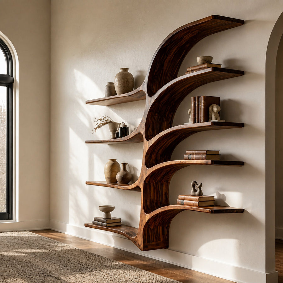 Farmhouse Style Wooden Wall Shelf For Living Room Decor