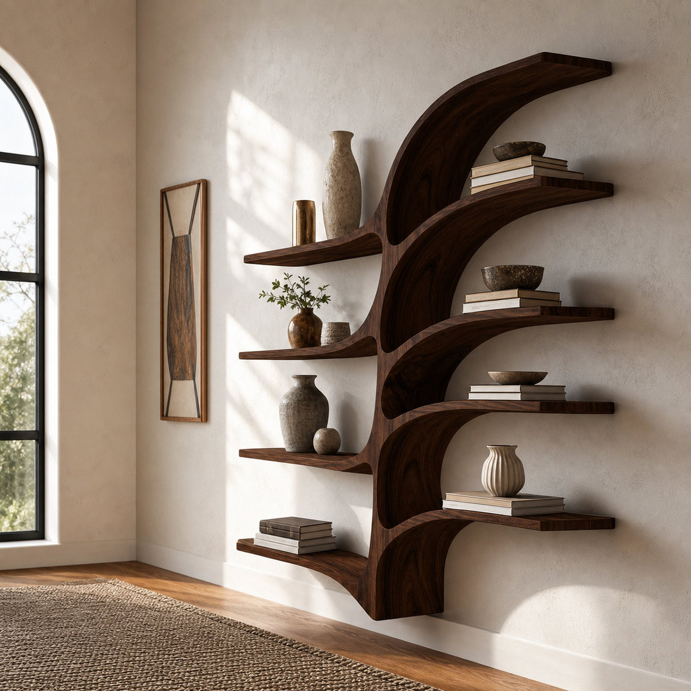 Farmhouse Style Wooden Wall Shelf For Living Room Decor - product view 6