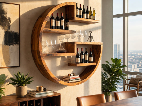 Farmhouse Wall Wine Holder For Home Bar Bottle Arrangement