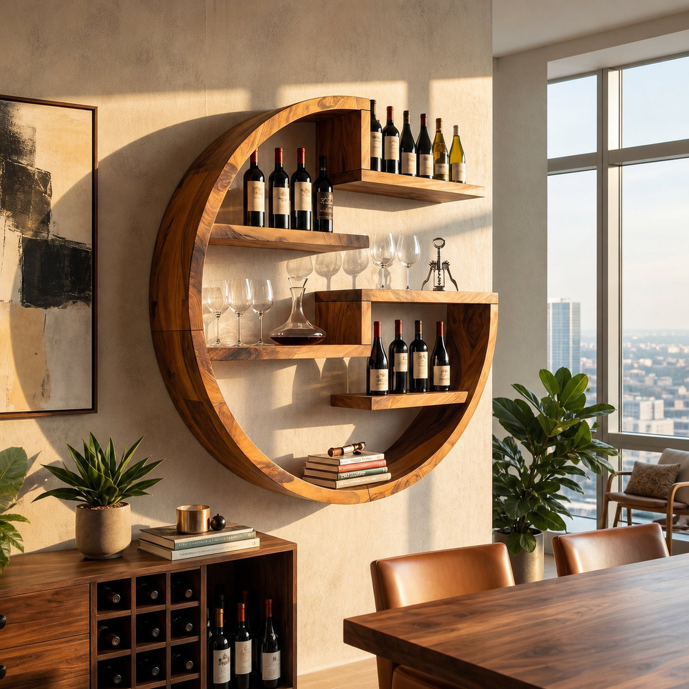 Farmhouse Wall Wine Holder For Home Bar Bottle Arrangement