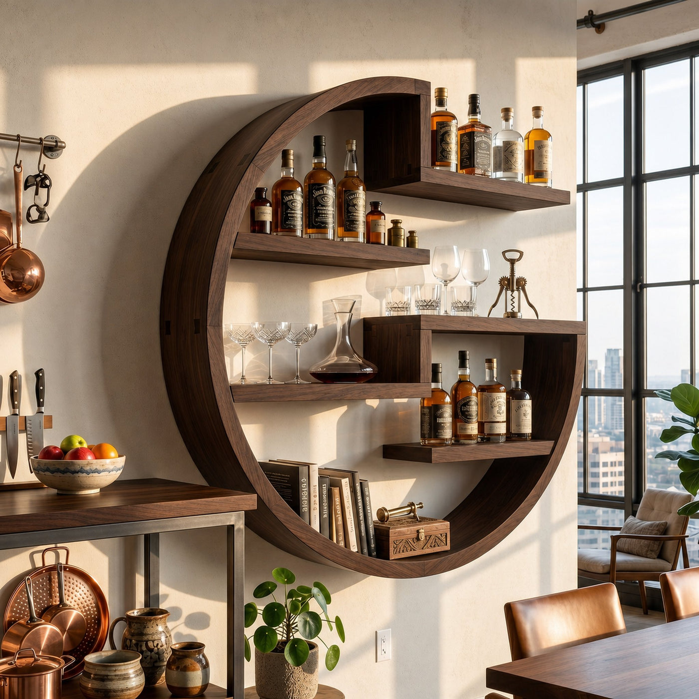 Farmhouse Wall Wine Holder For Home Bar Bottle Arrangement - product view 7