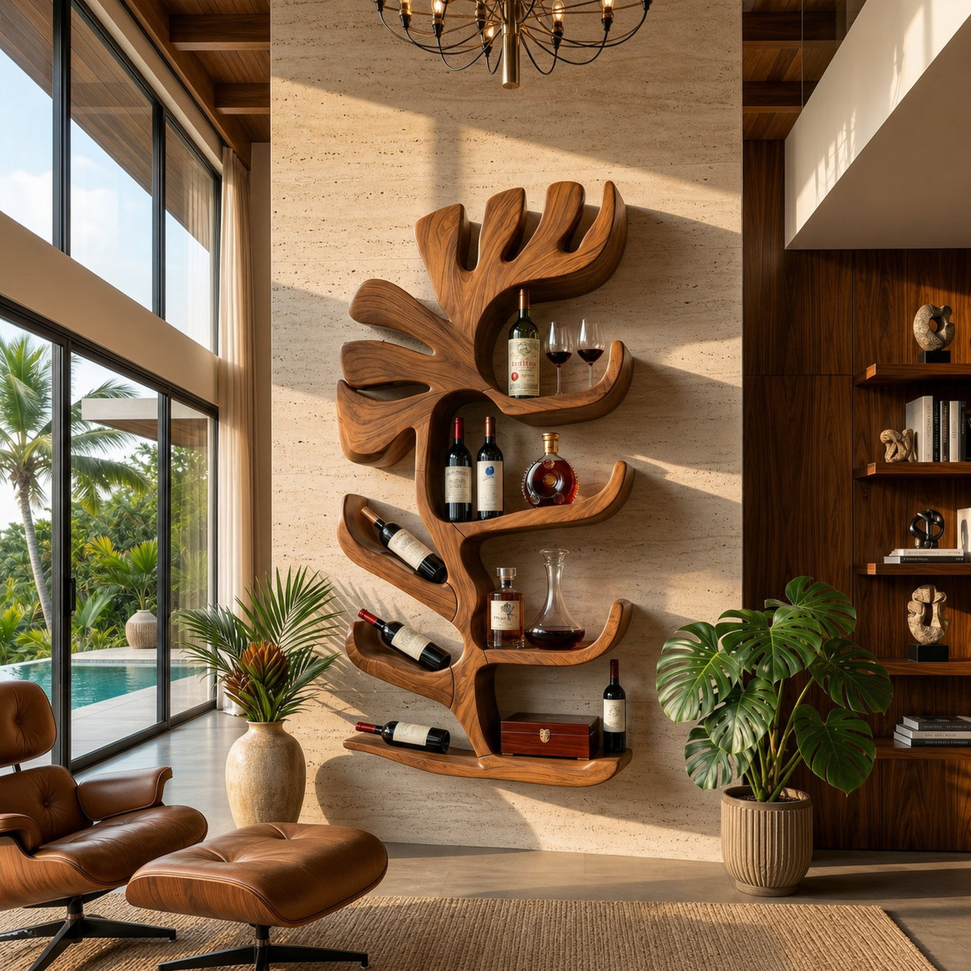 Farmhouse Wall Wine Rack For Apartment Bar Display Feature - product view 6