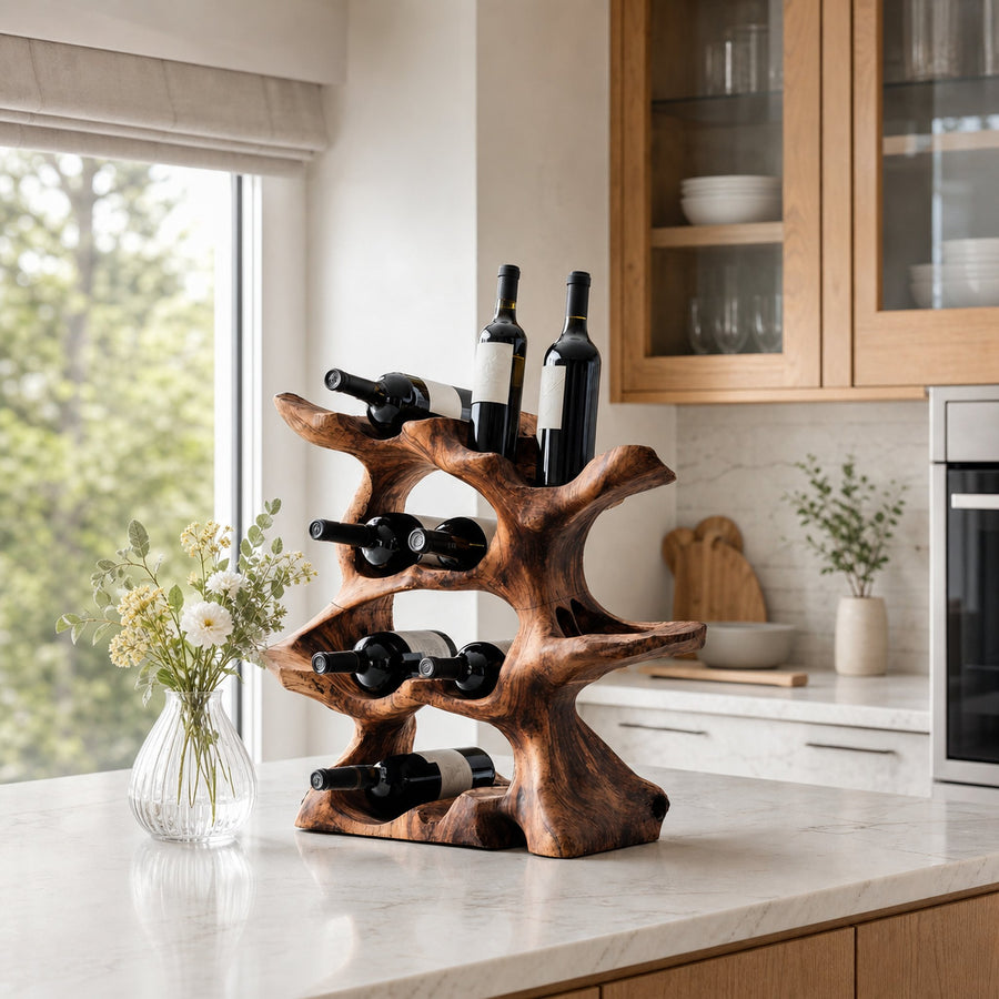 Farmhouse Wine Holder For Kitchen Rustic Wall Design
