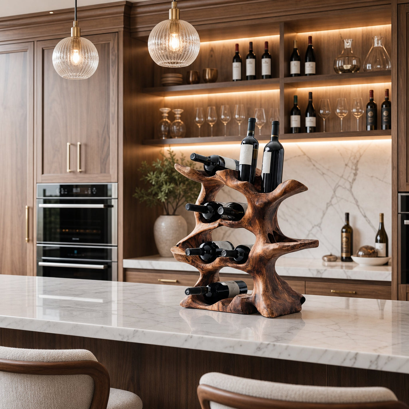 Farmhouse Wine Holder For Kitchen Rustic Wall Design - product view 6