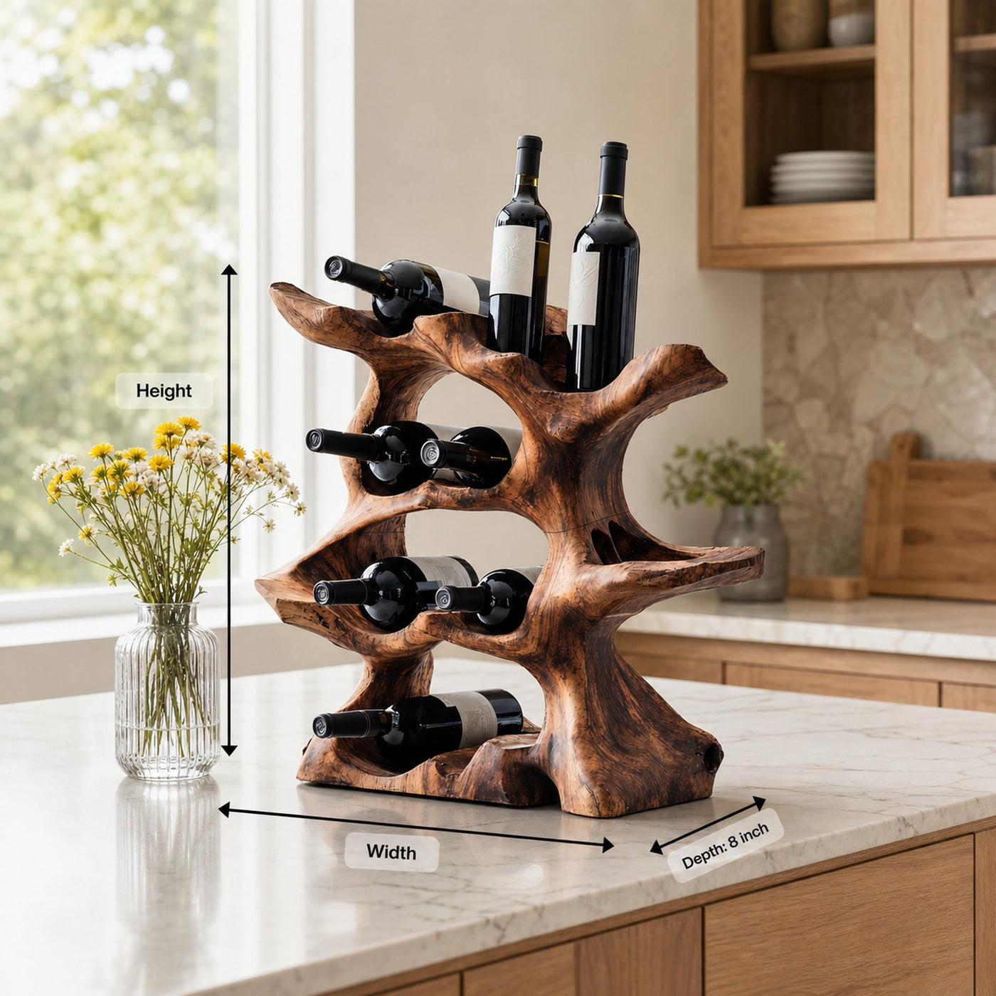 Farmhouse Wine Holder For Kitchen Rustic Wall Design - product view 8