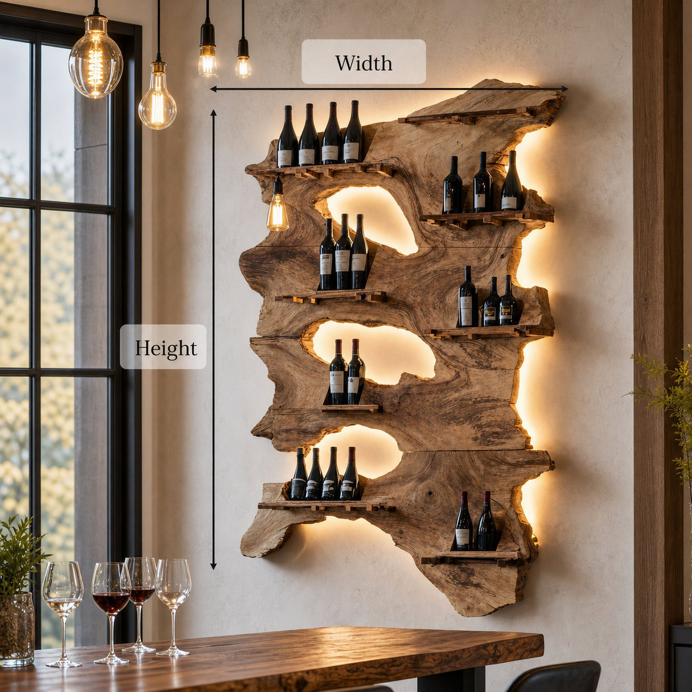 Farmhouse Wine Rack For Furniture Functional Decor - product view 6