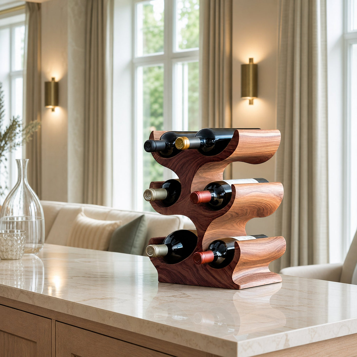 Farmhouse Wine Rack For Kitchen Storage Organization - product view 6