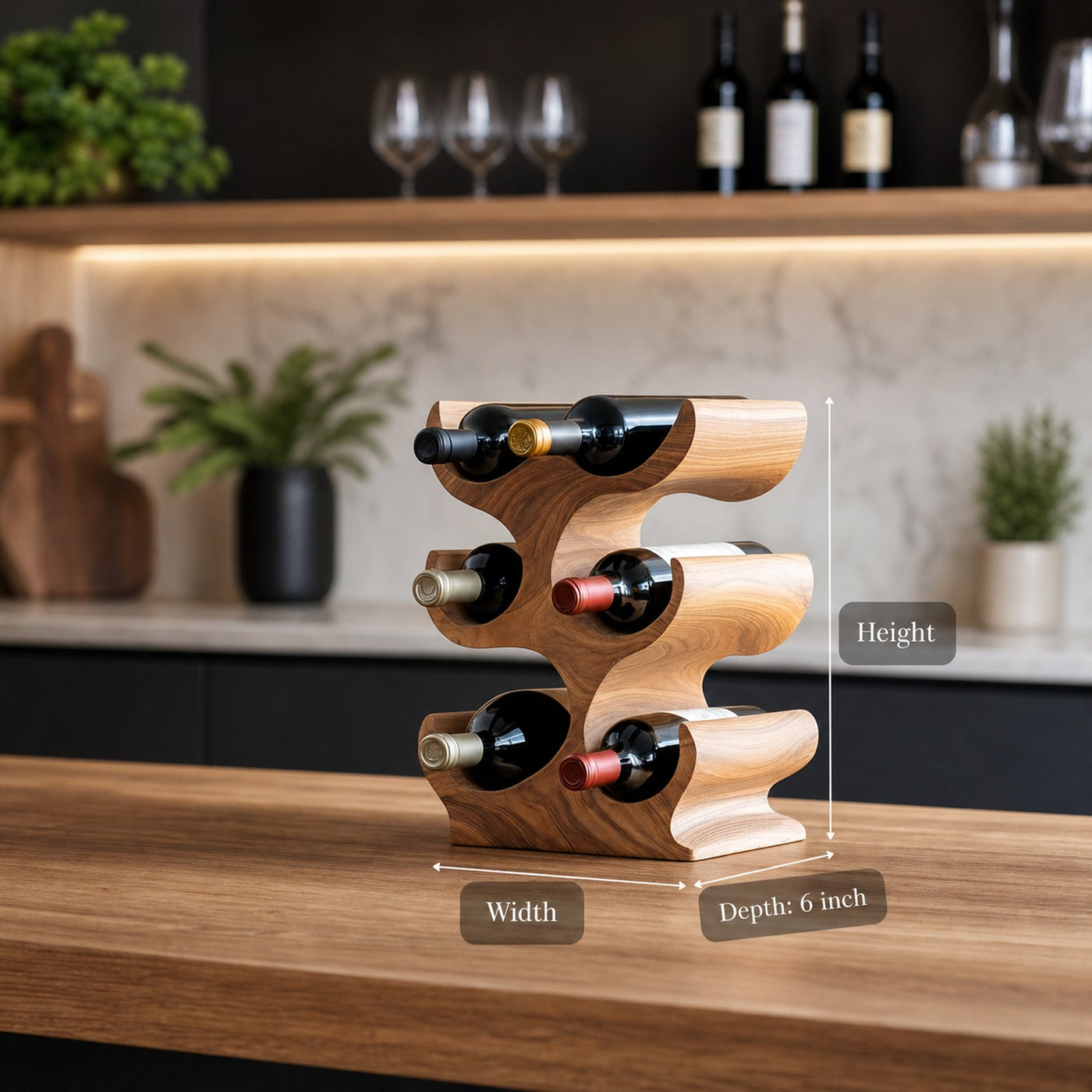 Farmhouse Wine Rack For Kitchen Storage Organization - product view 8