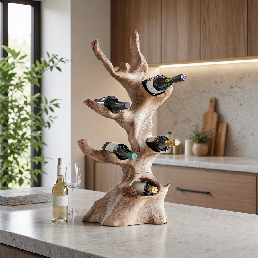 Farmhouse Wine Stand For Kitchen Wine Display Rack