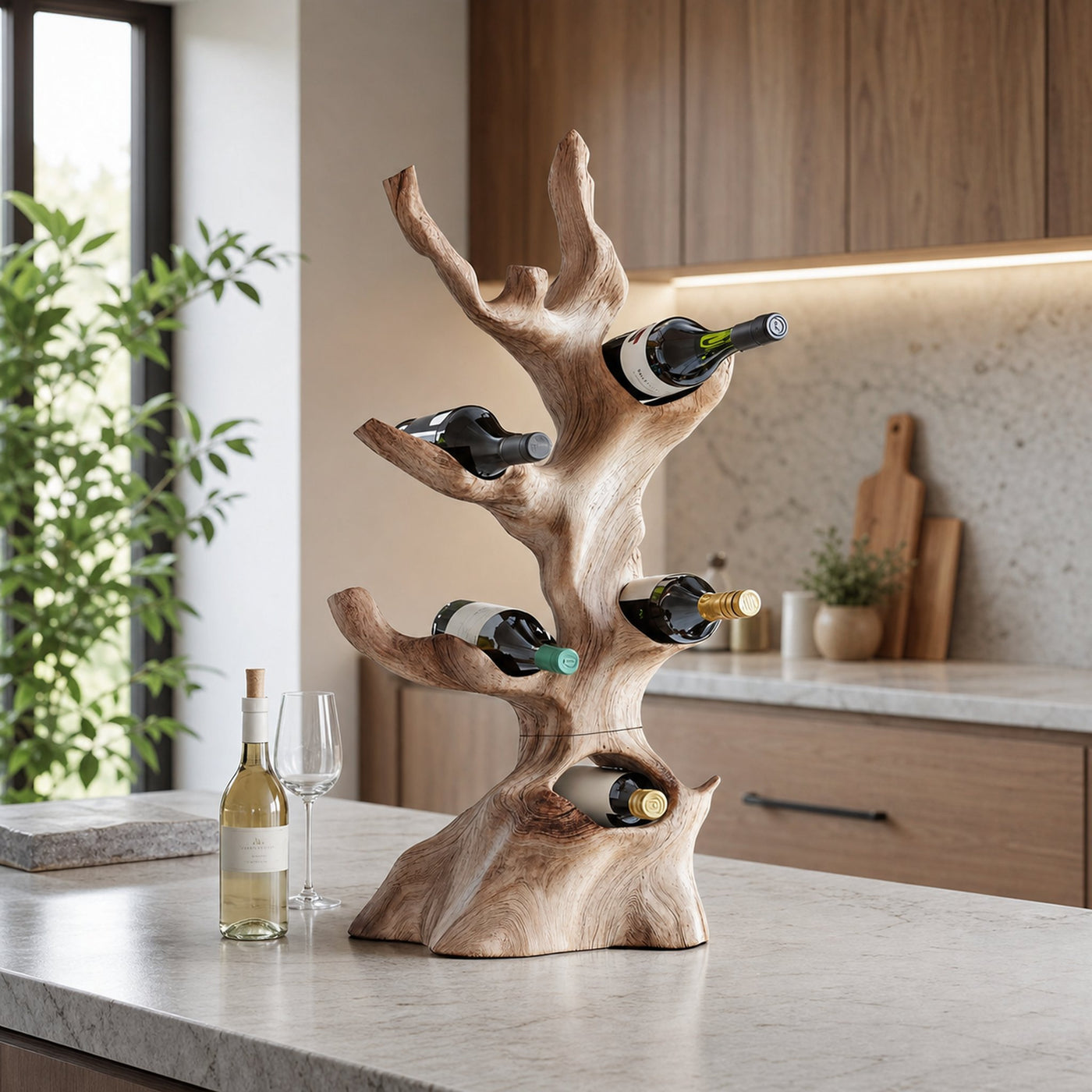 Farmhouse Wine Stand For Kitchen Wine Display Rack