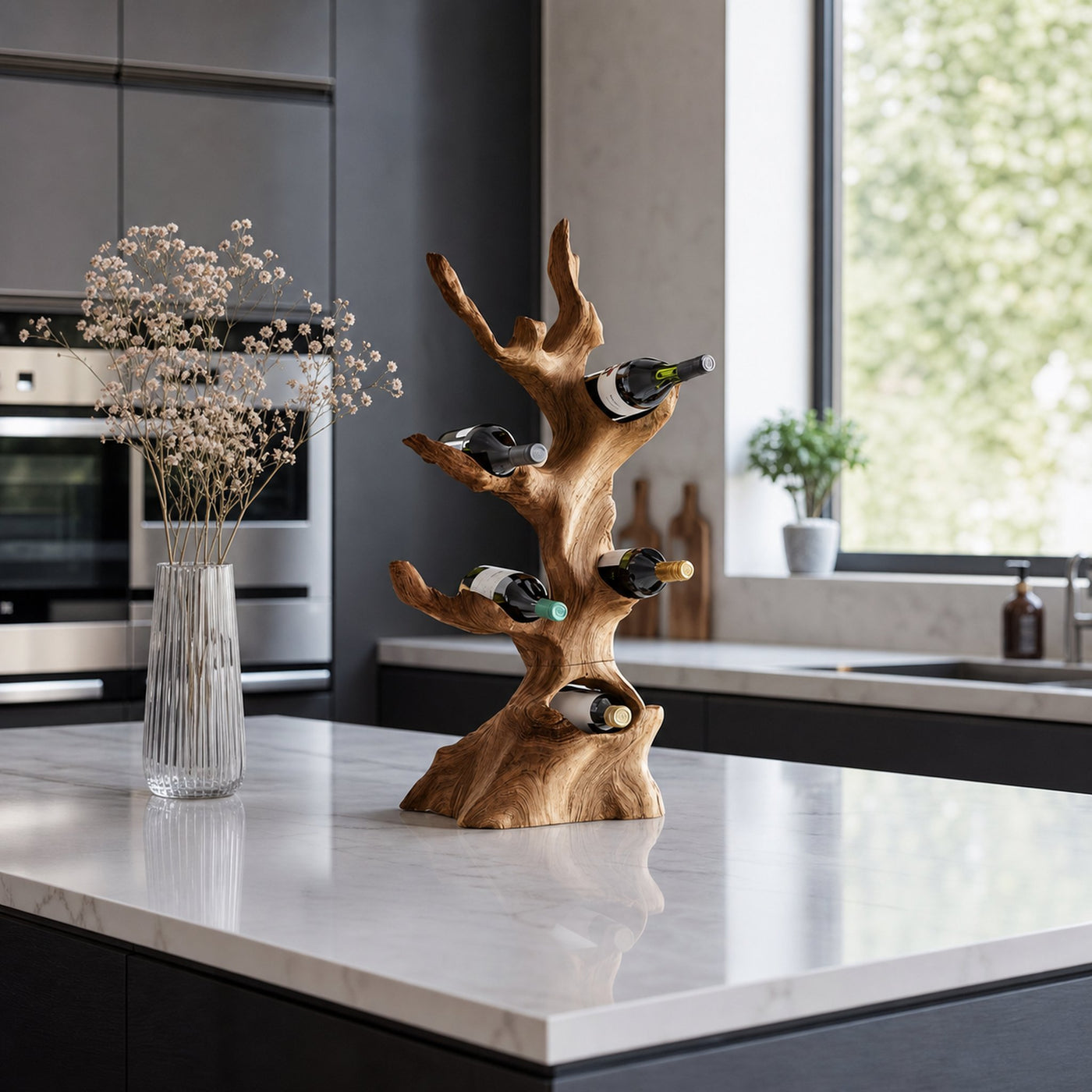 Farmhouse Wine Stand For Kitchen Wine Display Rack - product view 6