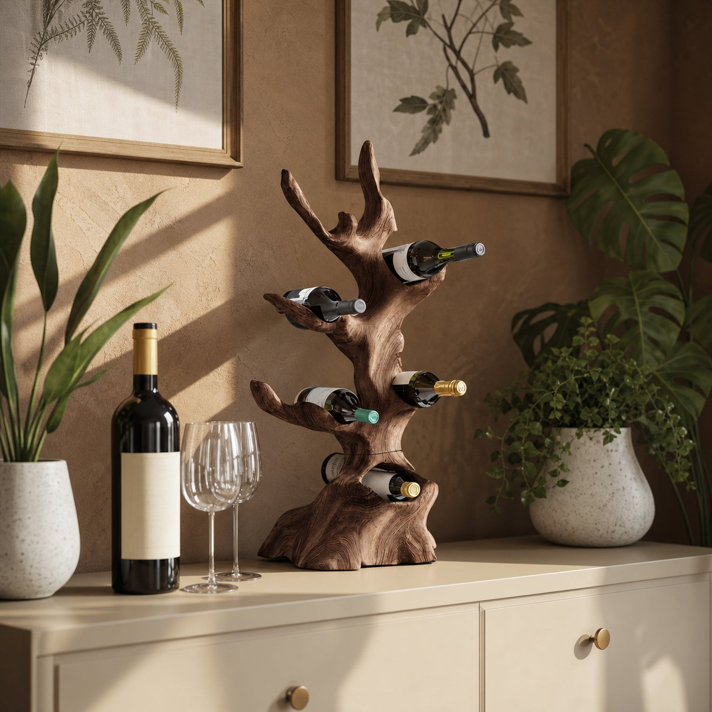 Farmhouse Wine Stand For Kitchen Wine Display Rack - product view 7
