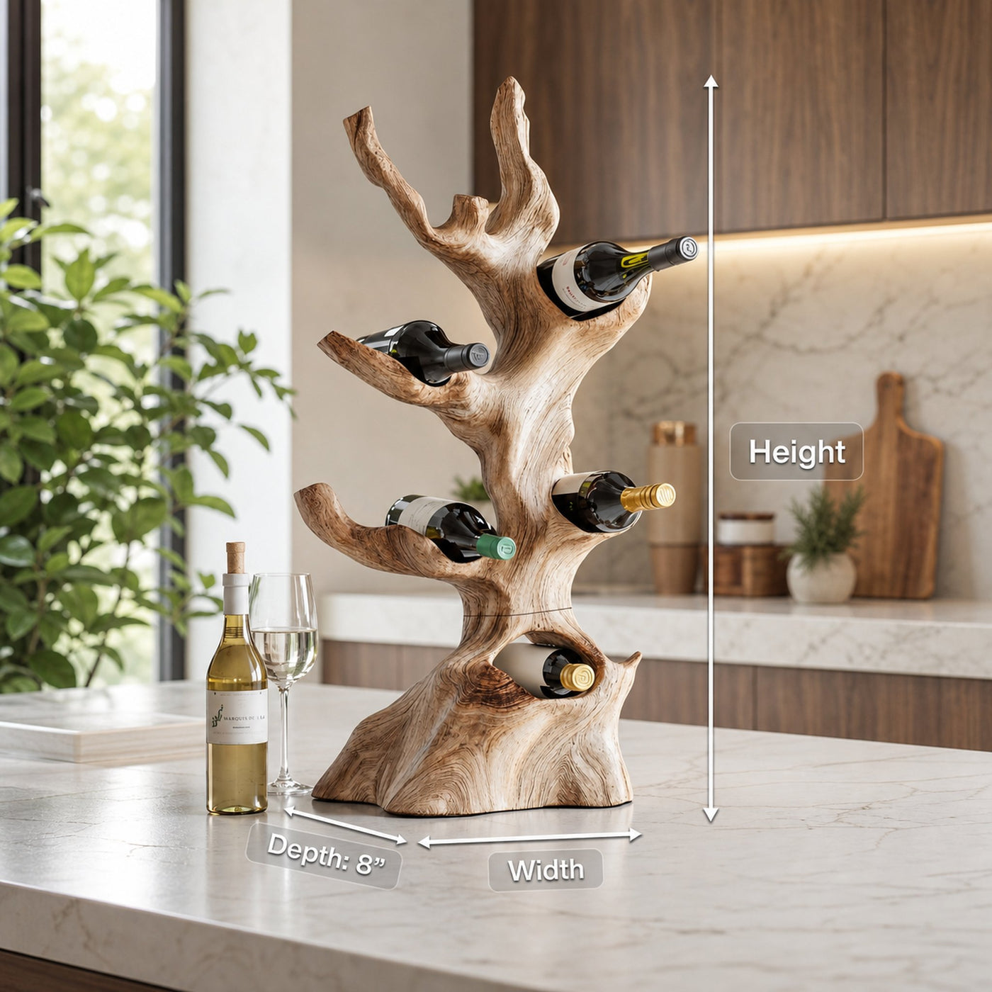 Farmhouse Wine Stand For Kitchen Wine Display Rack - product view 8