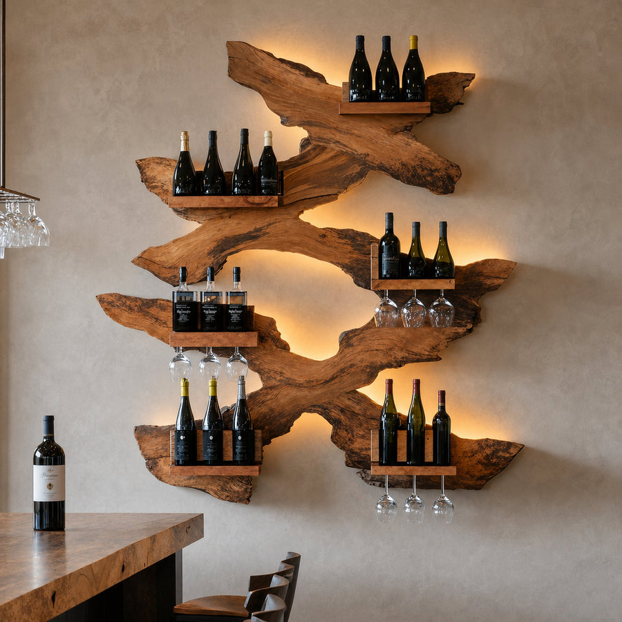 Farmhouse Wine Stand For Living Room