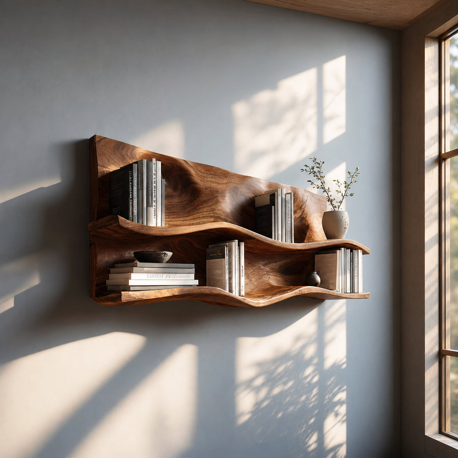 Farmhouse Wooden Entryway Organizer Shelf For Hallway Storage