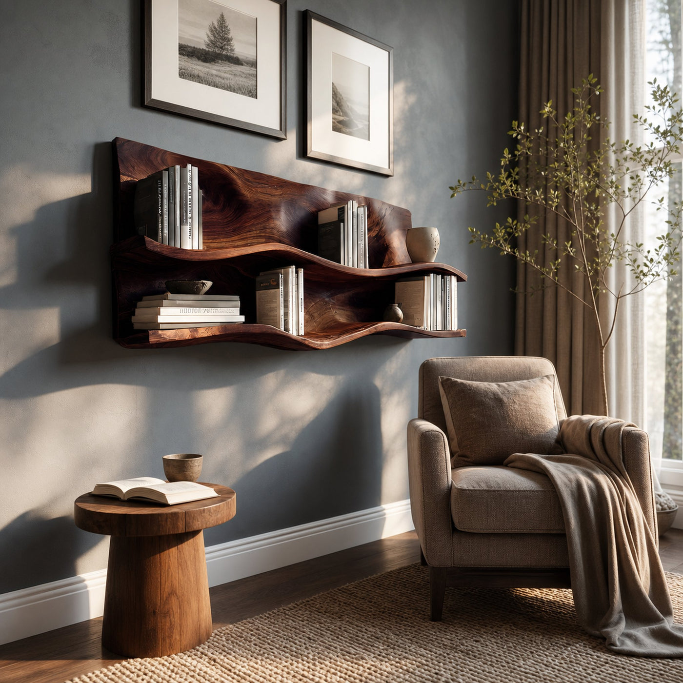 Farmhouse Wooden Entryway Organizer Shelf For Hallway Storage - product view 7