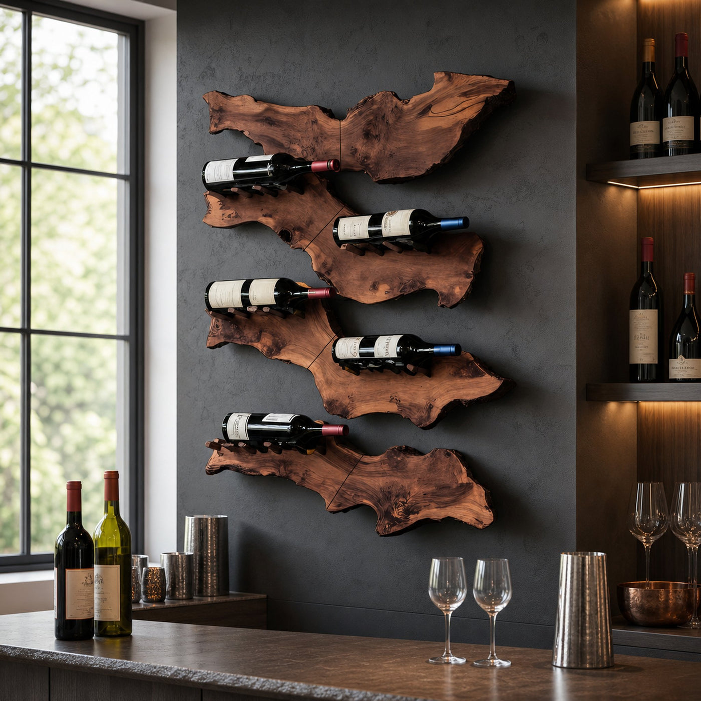 Farmhouse Wooden Wine Holder For Entryway Wine Storage Decor - product view 7