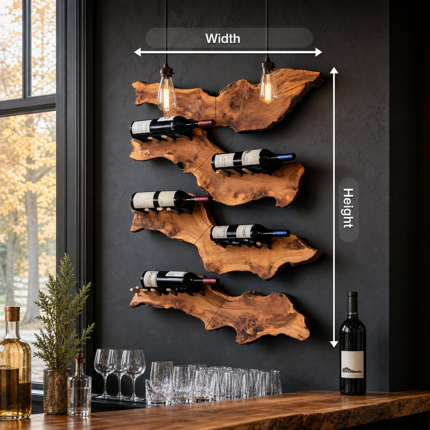 Farmhouse Wooden Wine Holder For Entryway Wine Storage Decor - product view 8