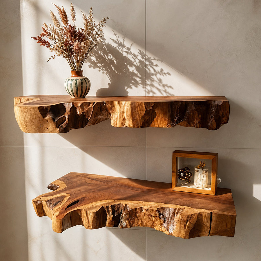 Floating Wall Shelf Live Edge