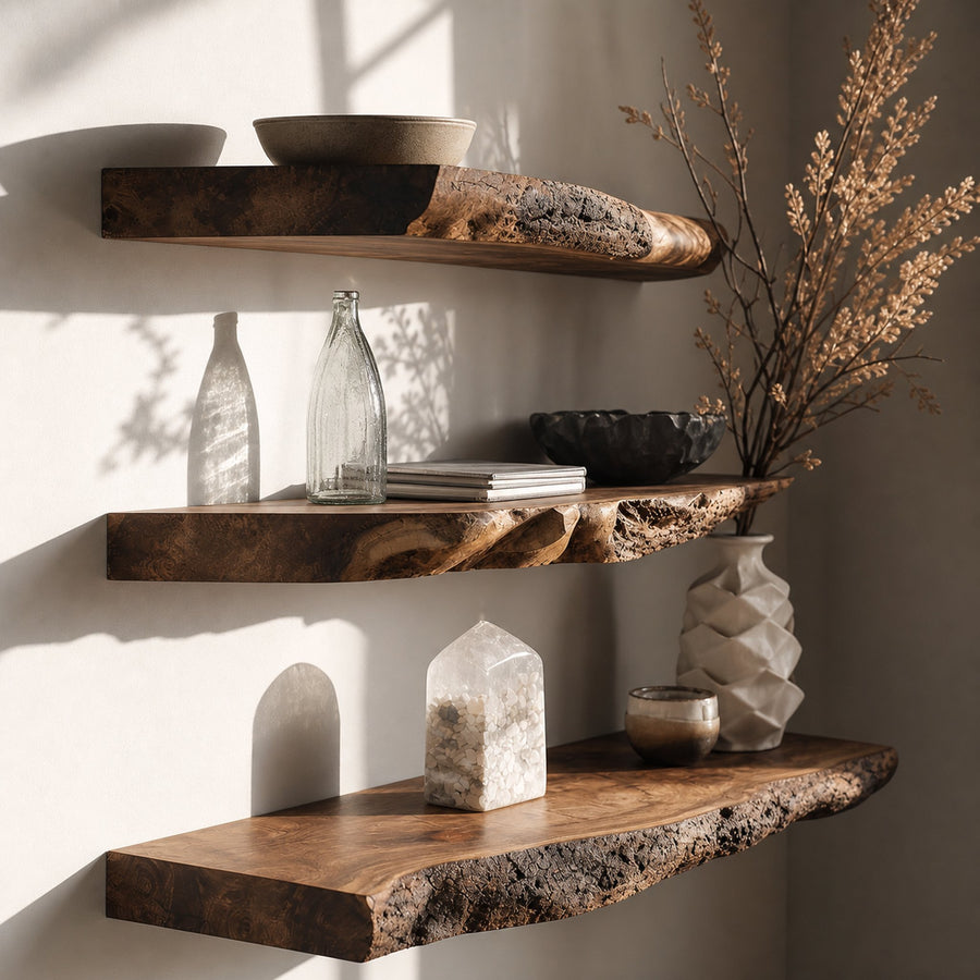 Floating Wall Shelf Live Edge Shelf Decor