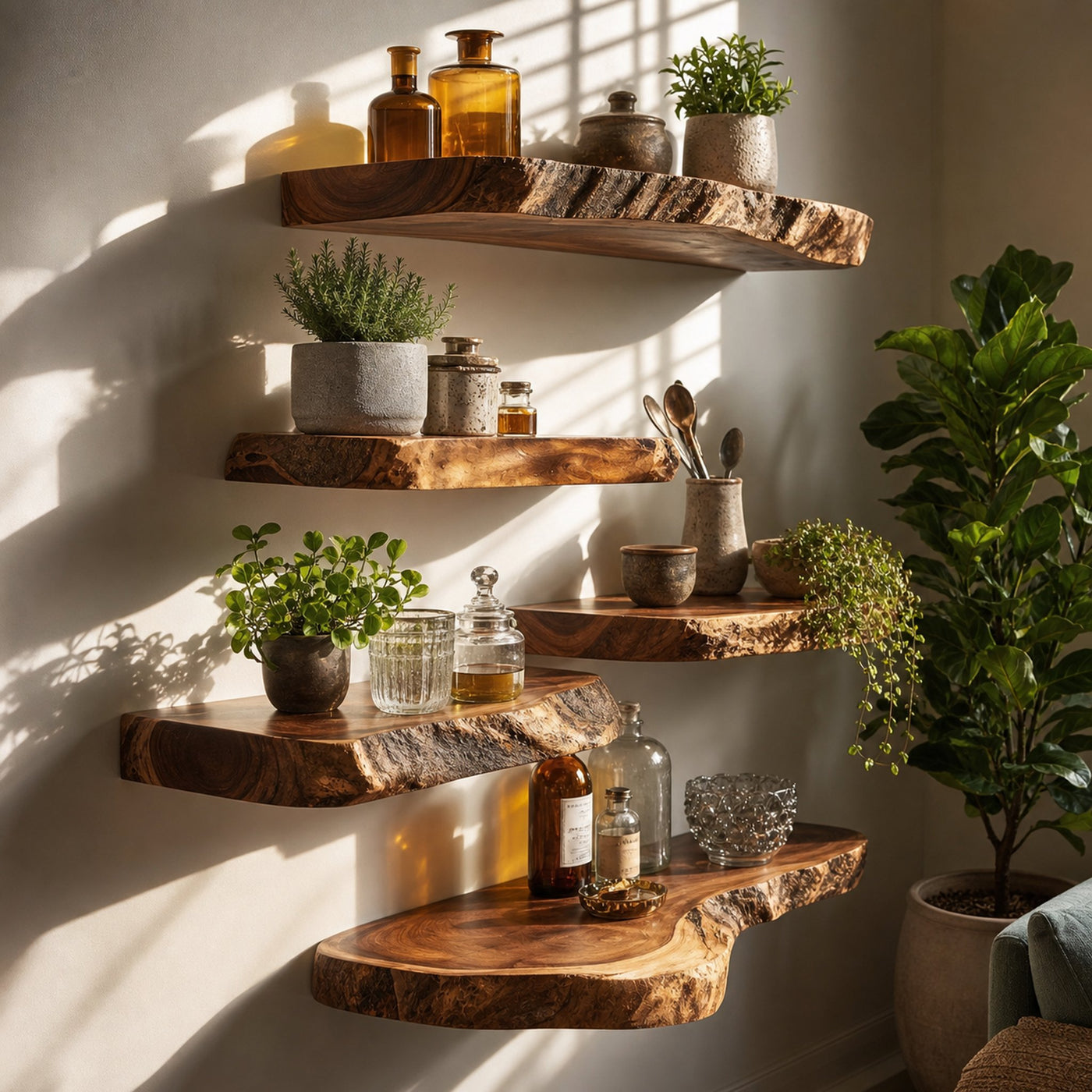 Floating Wood Shelf Display Shelf