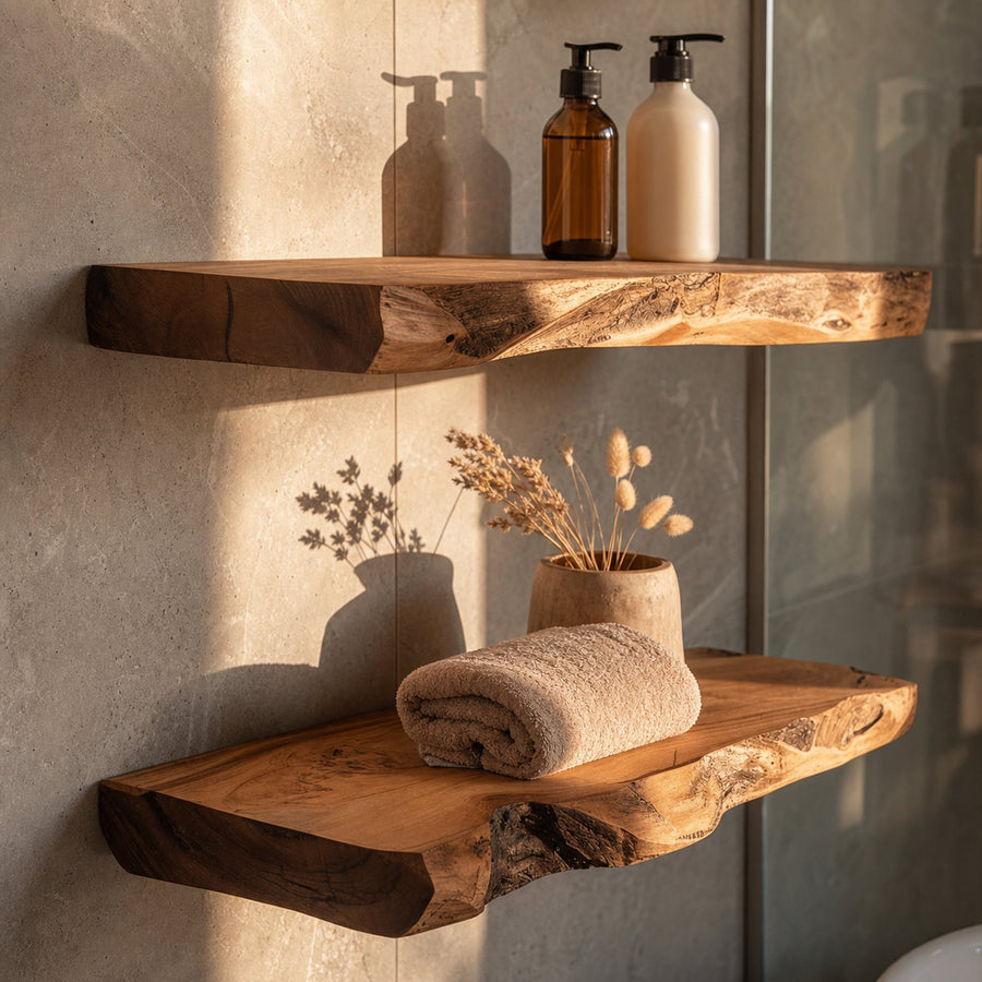 Floating Wood Shelf Live Edge