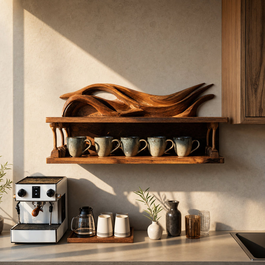 Handcrafted Kitchen Wall Shelf For Functional Decor