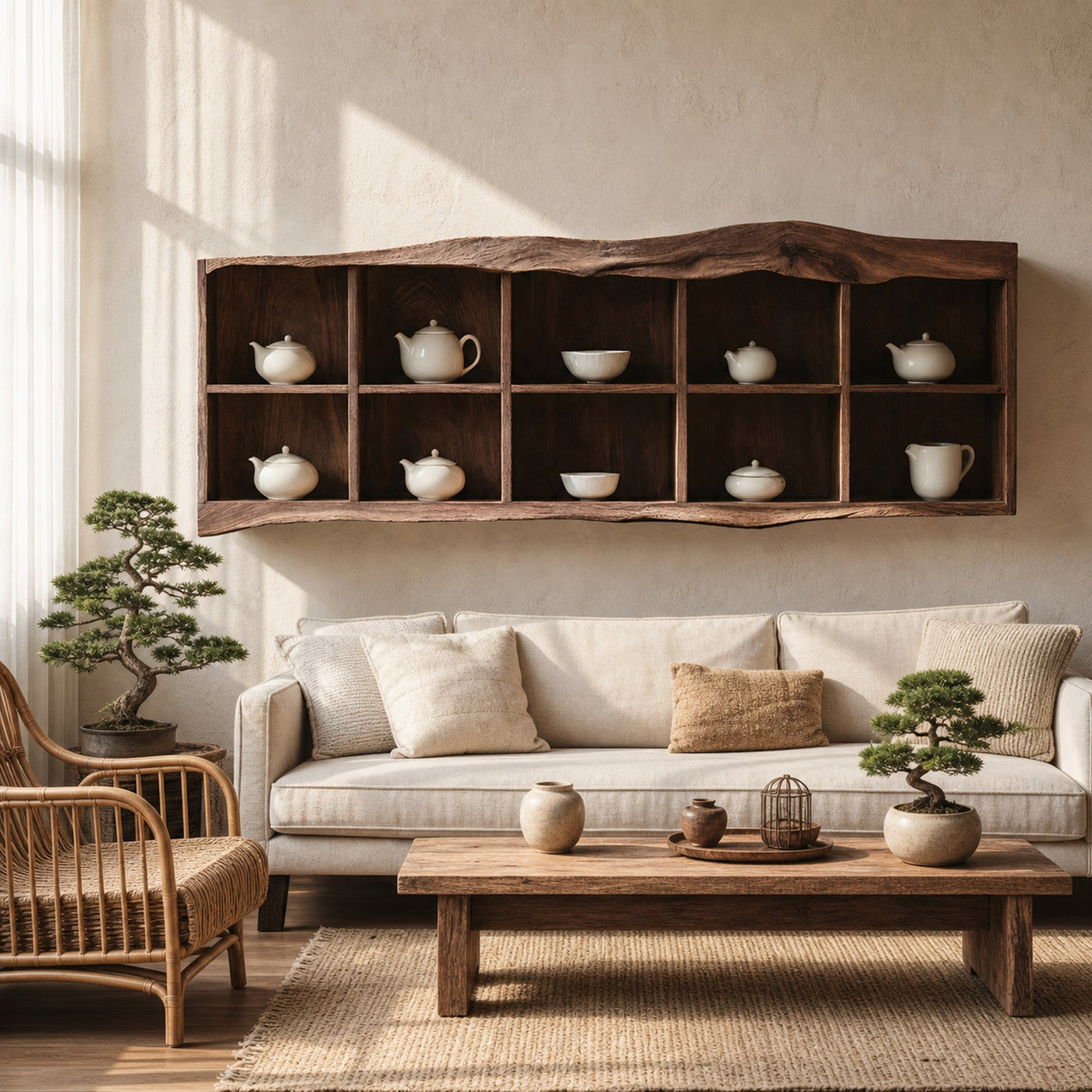 Handcrafted Live Edge Floating Shelf For Living Room Use - product view 2