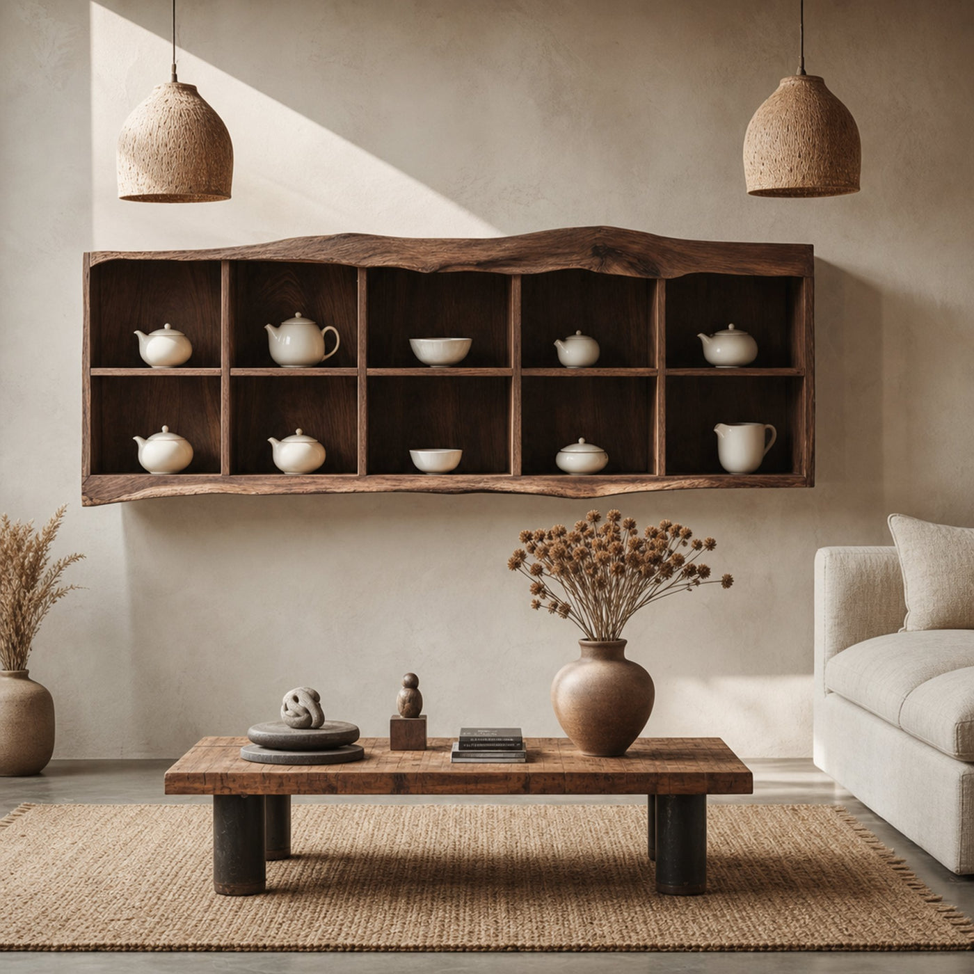 Handcrafted Live Edge Floating Shelf For Living Room Use - product view 3